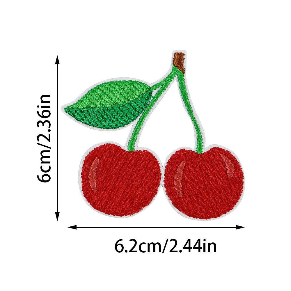 Wholesale  Cherry Embroidered Cloth Sticker No-sewing Girl' s Down et Patch Sticker Holes Sticker Large